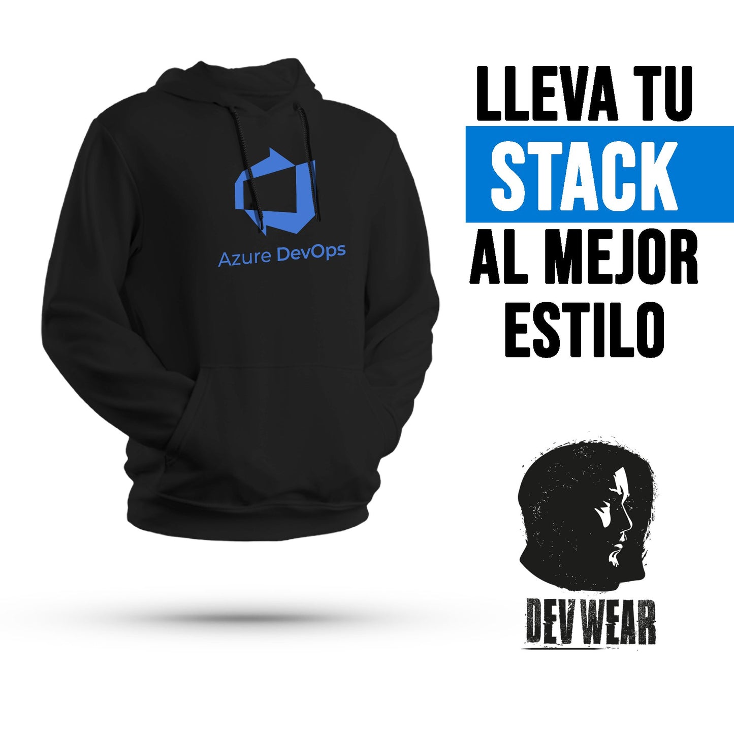 HOODIE BUZO SACO CANGURO DEVELOPER AZURE DEVELOPS
