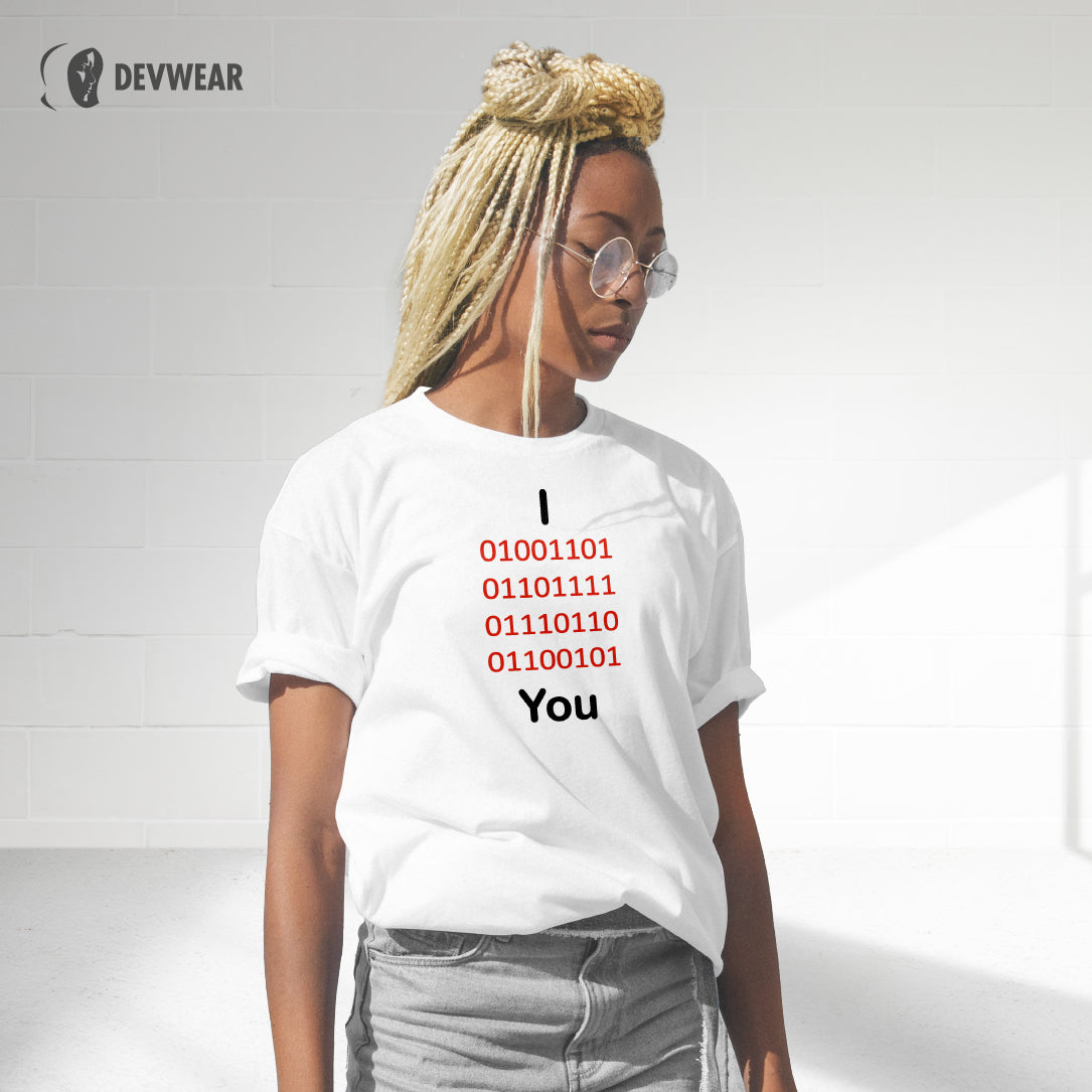 CAMISETA I LOVE YOU SOFTWARE DEVELOPER BINARY