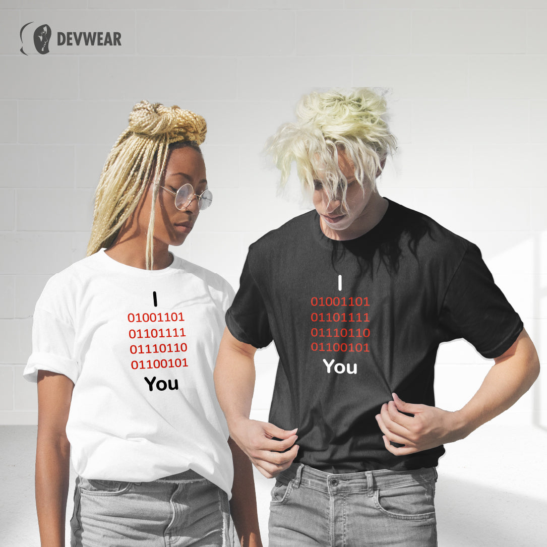CAMISETA I LOVE YOU SOFTWARE DEVELOPER BINARY