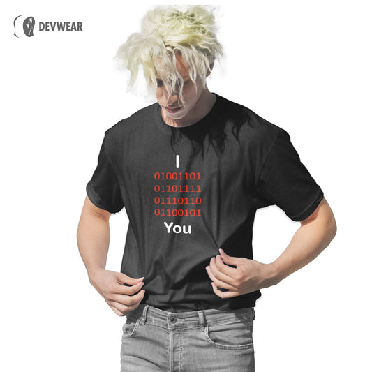 CAMISETA I LOVE YOU SOFTWARE DEVELOPER BINARY