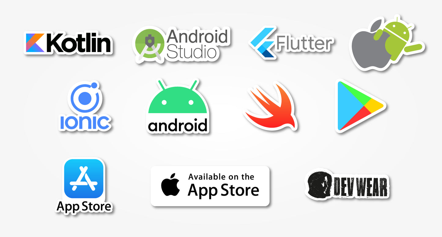 STICKERS MOBILE DEVELOPER ANDROID AND iOS x10